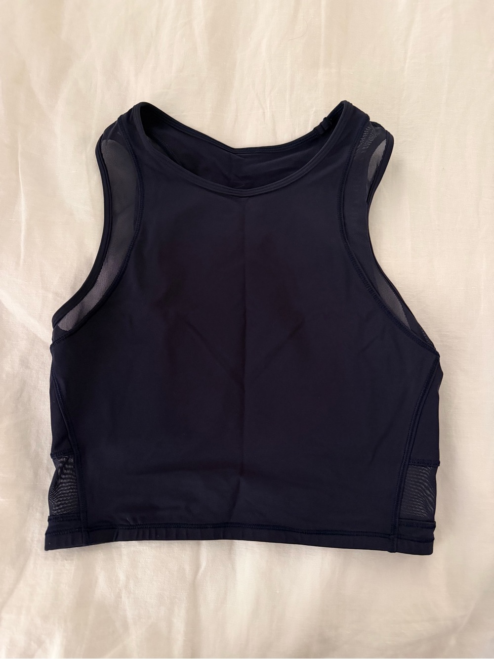 lululemon athletica navy Mesh-Panel Crop Tank